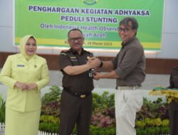 Peduli Stunting, Kejati Aceh Terima Penghargaan dari IHO