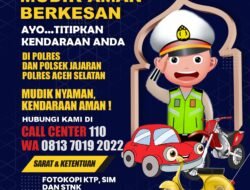 Polres Aceh Selatan Buka Layanan Penitipan Kendaraan Selama Mudik Lebaran