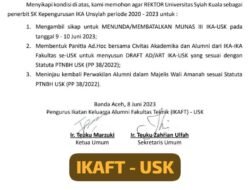 IKAFT Minta Rektor Batalkan Munas III IKA-USK