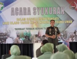 Peringati HUT ke-61, Korem 012/TU Gelar Syukuran Sederhana di Bangunan Sisa Tsunami