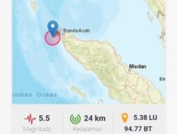 Gempa Bumi Magnitudo 5,5 Guncang Banda Aceh