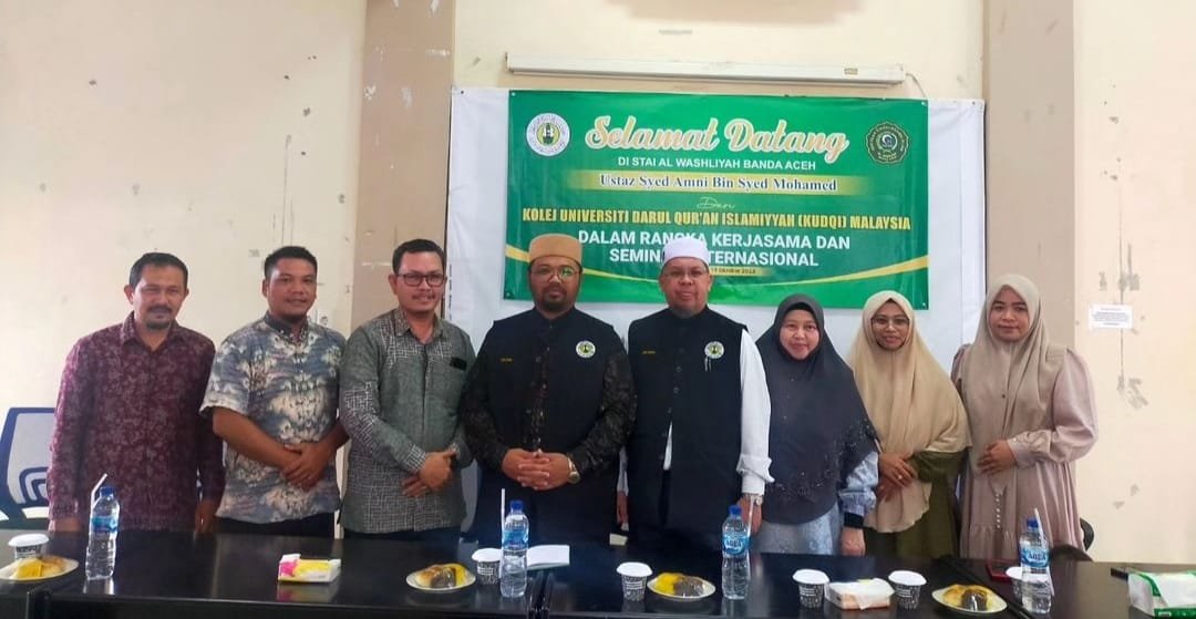 Tiga Sekolah Tinggi Al Washliyah Banda Aceh yaitu Sekolah Tinggi Ilmu Sosial dan Ilmu Politik (STISIP), Sekolah Tinggi Keguruan dan Ilmu Pendidikan (STKIP) dan Sekolah Tinggi Agama Islam (STAI) melakukan penandatanganan perjanjian kerjasama Internasional dengan Kolej Universiti Darul Qur'an Islamiyyah (KUDQI) Malaysia yang berlangsung di Aula Perpustakaan Lantai 2 (Dua), Kampus Al Washliyah Banda Aceh, Kamis (19/10/23