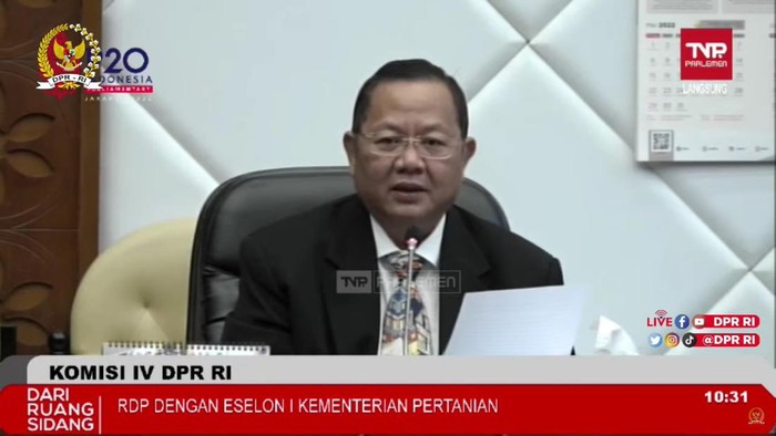 Ketua Komisi IV DPR Sudin (Foto: Tangkapan Layar)