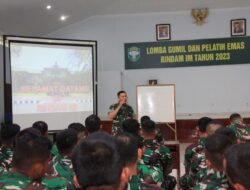 Rindam IM Gelar Lomba Guru Militer dan Pelatih Emas