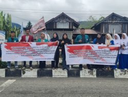 Mahasiswa di Bener Meriah Turun ke Jalan, Sebarkan Stiker Pemilu Damai