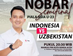 Beri Semangat Pada Tim Nasional U-23, PMI Banda Aceh Gelar Nonton Bareng