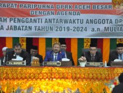 Pj Bupati Hadiri Paripurna Pelantikan Muliadi PAW Anggota DPRK Aceh Besar