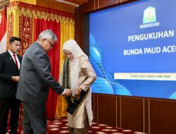 Pj Gubernur Kukuhkan Mellani sebagai Bunda PAUD Aceh