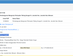 Proyek Perkuatan Tebing Sungai Krueng Jeunieb Mulai Ditender