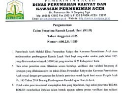 Pemerintah Aceh Umumkan Calon Penerima Rumah Layak Huni