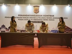 Polda Aceh dan Pertamina Tandatangani Kontrak Pengadaan BBMP