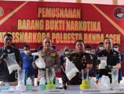 Polresta Banda Aceh Musnahkan 3,7 Kg Sabu