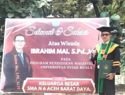 Ibrahim Mai, Kepsek SMA 6 Abdya Raih Gelar S2 Dari USK