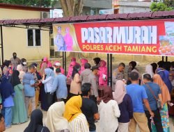 Polres Aceh Tamiang Gelar Pasar Murah: Harga Tebus Per Paket hanya Rp110 Ribu