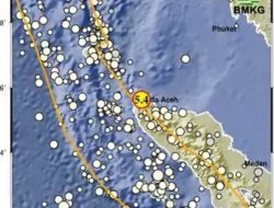Gempa Bumi Magnitudo 5,4 Guncang Banda Aceh