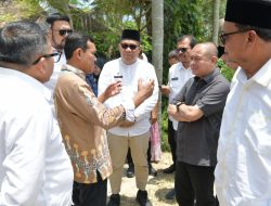 Kunker ke Pidie, Wagub Fadhlullah Tinjau Jalan Gampong dan Serahkan Sajadah ke Masjid