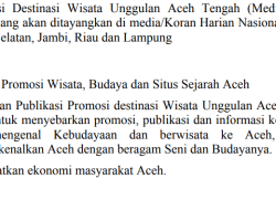 Disbudpar Anggarkan Rp200 Juta untuk Promosi Wisata Aceh Tengah Lewat Media Cetak