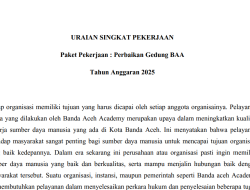 Pemkot Banda Aceh Lelang Proyek Rp2 Miliar untuk Perbaikan Gedung BAA