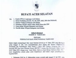 ‎Peringati Hari Anak Nasional 2025, Bupati Aceh Selatan Ajak Dunia Pendidikan dan Semua Pihak Rayakan dengan Kreativitas