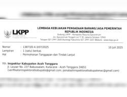 TTI Desak Inspektorat Batalkan Tender di Dinas PUPR Aceh Tenggara, Syaratnya Mengada-ada