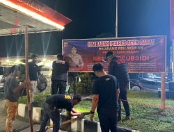 Polres Aceh Barat Pasang Spanduk Larangan Penyalahgunaan BBM