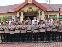 Kapolres Aceh Tamiang Pimpin Sertijab Empat Pejabat Utama dan Dua Kapolsek