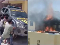 Diduga Bandar Narkoba Dilepas, Massa Mengamuk dan Bakar Polsek di Madina