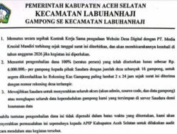 16 Gampong di Labuhanhaji Desak PT MKM Kembalikan Dana Desa Rp96 Juta