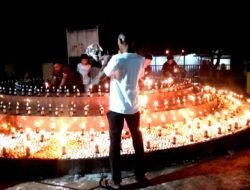 Nyalakan Ribuan Obor, Pemuda dan Warga Cot Mane Abdya Meriahkan Malam Takbiran