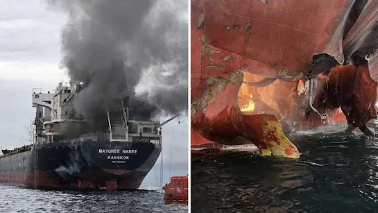 Garda Revolusi Iran melepaskan serangan ke dua kapal yang melintas di Selat Hormuz. Salah satu kapal yang diserang ialah kapal pengangkut barang curah dari Thailand.