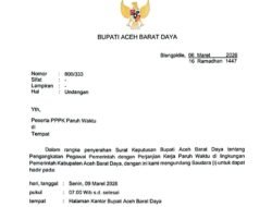 Senin 9 Maret, Calon PPPK Paruh Waktu Abdya Terima SK