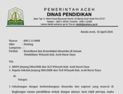 Berawal dari Mosi Tidak Percaya, Disdik Aceh Panggil Kepsek SMA, SMK, dan SLB se-Abdya