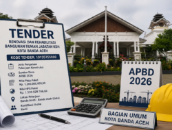 Proyek Renovasi Rumah Dinas Wali Kota Banda Aceh Ditenderkan, Ini Nilai Anggarannya