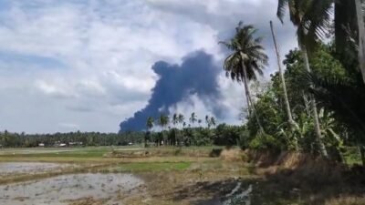 Sumur Minyak Tradisional Terbakar di Aceh Timur