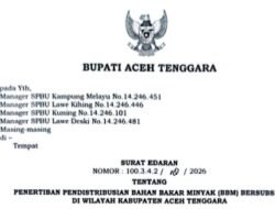 Bupati Aceh Tenggara Terbitkan Surat Edaran Penertiban BBM Bersubsidi, Antrean Dibatasi Mulai Pukul 06.30 WIB