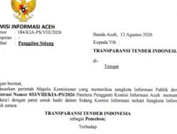 TTI Hadapi Bappeda Aceh di Sidang Komisi Informasi, Pokir DPRA Harus Dibuka ke Publik